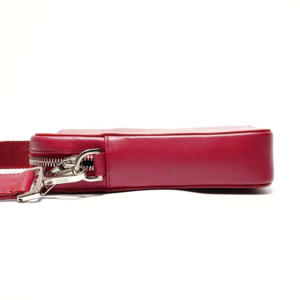CHRISTIAN DIOR Red Leather Trotter Shoulder Bag - Picture 3 of 13